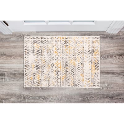 The Curated Nomad Midtown Geometric Distressed Bohemian Rug