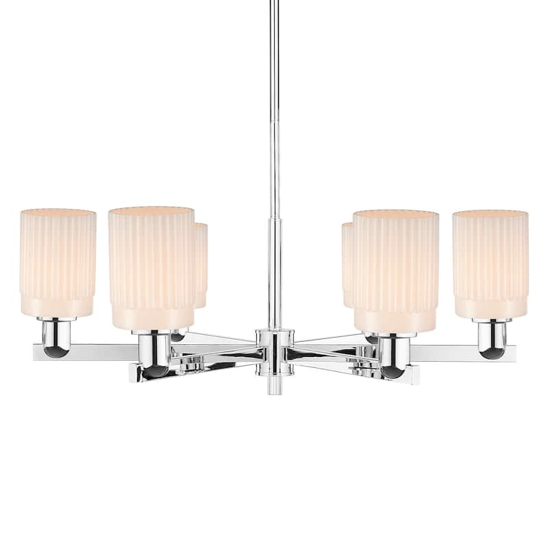 Innovations Lighting 716-6CR-11-35 Hadley Chandelier Hadley 6 Light - Polished Chrome / Matte White
