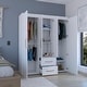 preview thumbnail 9 of 12, Modern wardrobe 70" H, multiple internal storage, Black