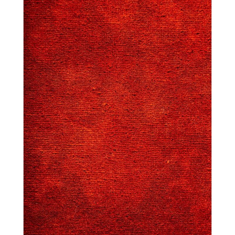 Overton Hand Knotted Wool Vintage Inspired Modern Contemporary Overdyed Orange Runner Rug - 3' 1" x 22' 8"