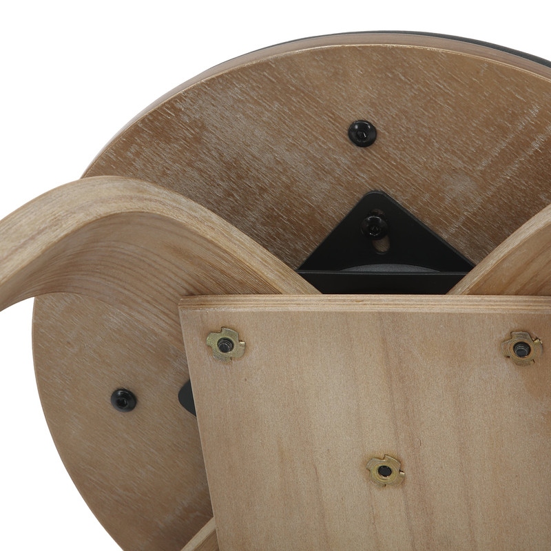 Pelya Minimalist Modern Round Counter Stool with Leather Seat & Poplar Wood Frame 360° Swivel Kitchen Bar Stool