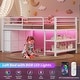 preview thumbnail 12 of 41, Twin Size Low Loft Bed 6 Fabric Storage Drawers LED Lights Twin Over Twin Bunk Bed