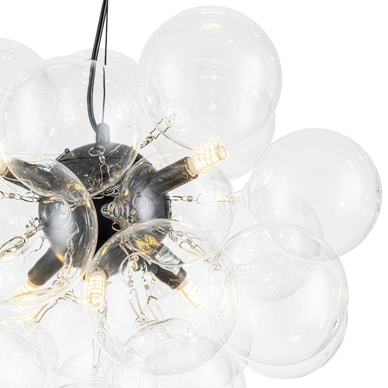 Glam 6-Light Dimmable Cluster Glass Globe Bubble Chandelier