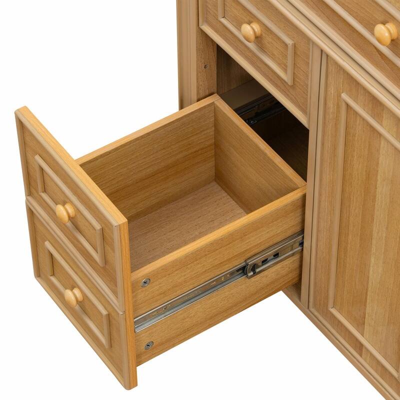 36" Bathroom Vanity with Sink, Cabinet, Flip-Out Drawer, 3 Drawers & 2 Soft-Close Doors