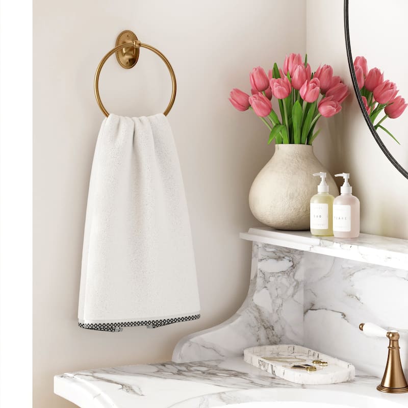 Linery & Co. Quick-Dry Cotton and Decorative Border Towel Set