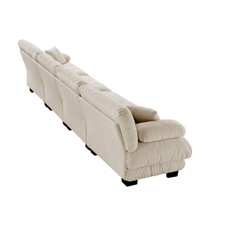 4-Seater Modular Deep Seat Sectional Sofa Couch