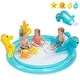 preview thumbnail 10 of 8, Gymax Inflatable Play Center w/Slide Seahorse-shaped Sprinkle for - Multi-colored