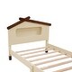 preview thumbnail 6 of 48, Wood Bed Frame w/ House-Shaped Headboard & Motion Activated Night Lights for Kids