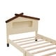 preview thumbnail 38 of 47, Wooden Platform Bed Frame with House-shaped Headboard and Motion Activated Night Lights for Kids Bedroom