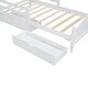 preview thumbnail 35 of 46, Twin/Full Size Wood Platform Bed with Half Guardrails on Both Sides, Modern Design Kids Storage Bed Frame with 2 Drawers