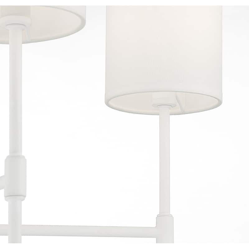 Meridian M10067 5 Light 25" Wide Drum Chandelier with a white drum