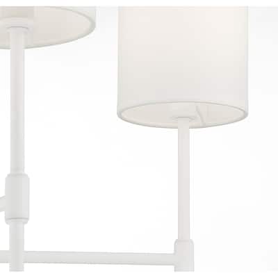 Meridian M10067 5 Light 25" Wide Drum Chandelier with a white drum