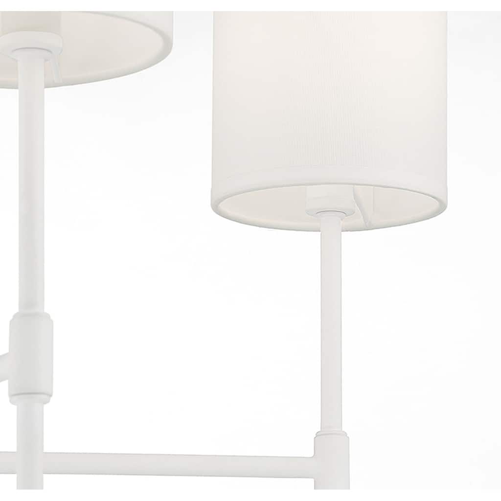 Meridian M10067 5 Light 25" Wide Drum Chandelier with a white drum
