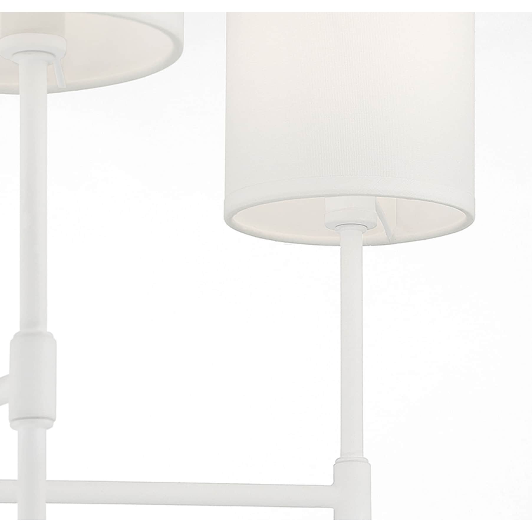 Meridian M10067 5 Light 25" Wide Drum Chandelier with a white drum