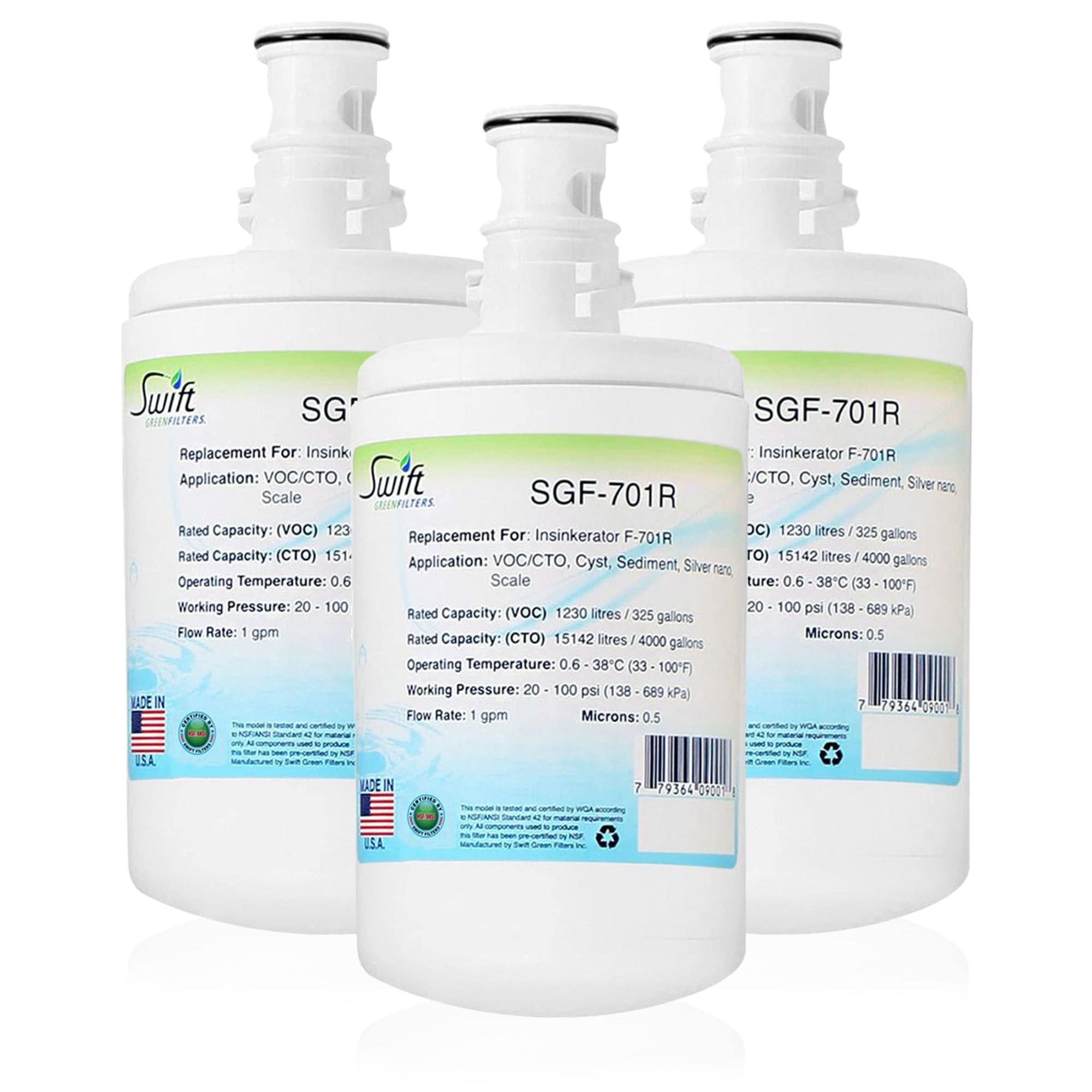 SGF-701R Compatible Commercial Water Filter for F-701R (3 Pack).