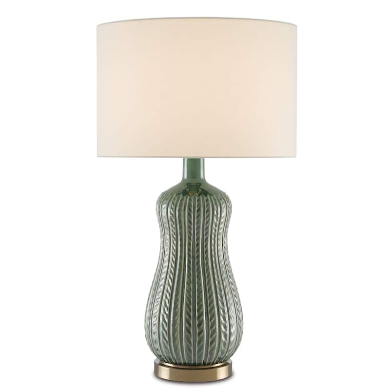 Currey & Company Mamora Green Table Lamp - 29"h x 16"dia - 29"h x 16"dia - Green