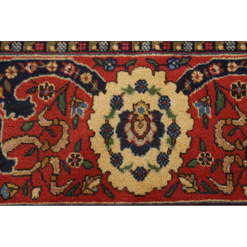 Signed Tabriz Persian Antique Area Rug Handmade Wool Carpet - 9'0" x 12'10"