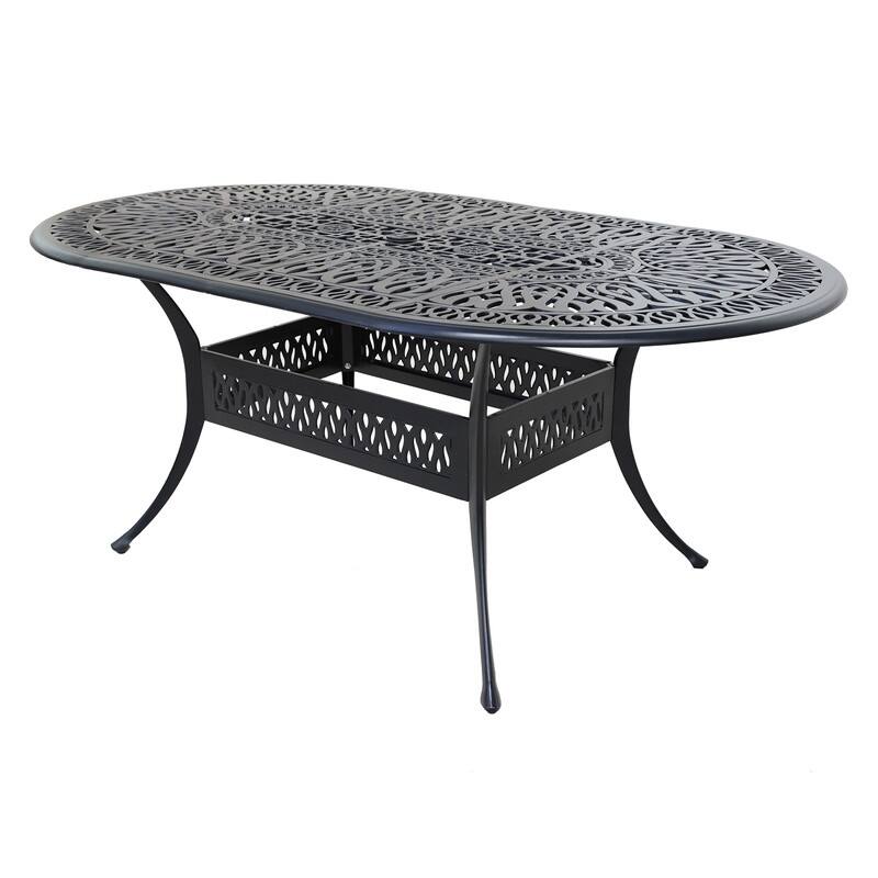Manasquan 7-piece Gunmetal Aluminum Oval Dining Set with Swivel Chairs by Havenside Home