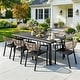 preview thumbnail 20 of 28, 9/11/13-Piece Patio Dining Set Outdoor All-Weather Aluminum Dining Table and Woven Twist Wicker Stackable Chairs Brown - Set of 9