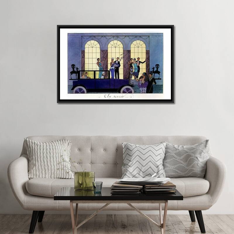 iCanvas "Farewell, engraved by Henri Reidel, 1920 (litho)" by George Barbier Framed Canvas Print