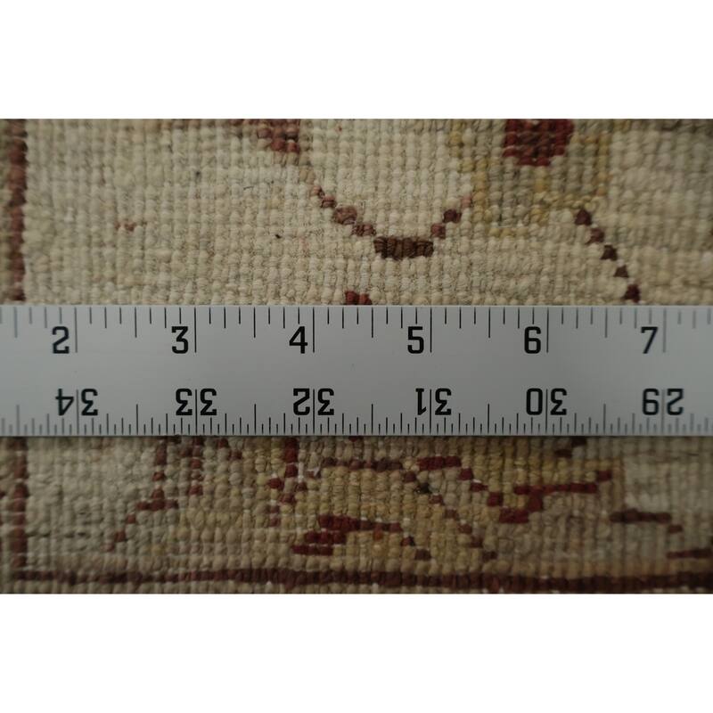 Hand Knotted Oriental 100% Wool Carpet Traditional Floral Beige & Ivories Peshawar Area Rug - 2' 9'' X 2' 2''