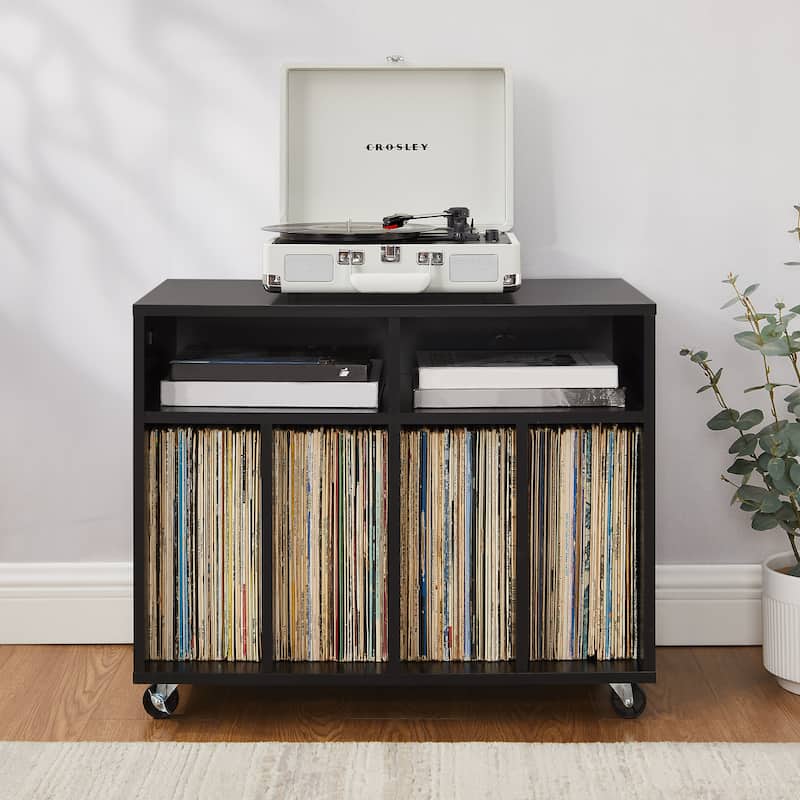 Crosley Carlo Rolling Record Storage Console