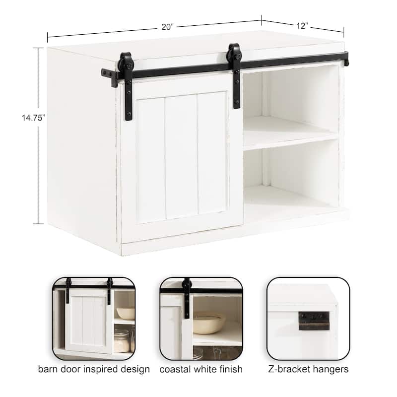 Kate and Laurel Cates Wood Floating Side Table with Cabinet
