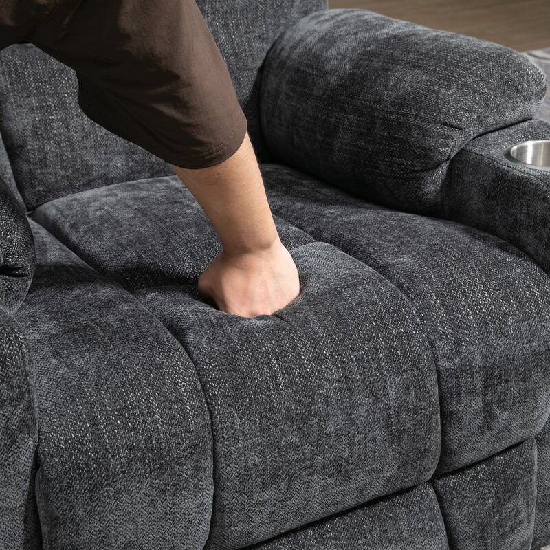 Large Power Lift Recliner Chair for Elderly, Lazy Lving Room Single Massage Sofa with Heat, Tufted Back, USB and Type C Ports