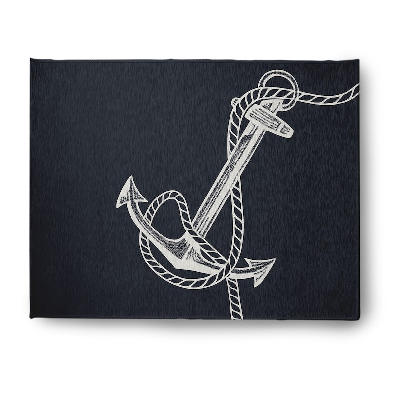 Anchored Nautical Indoor/Outdoor Rug - Shark Blue - 8' x 10'