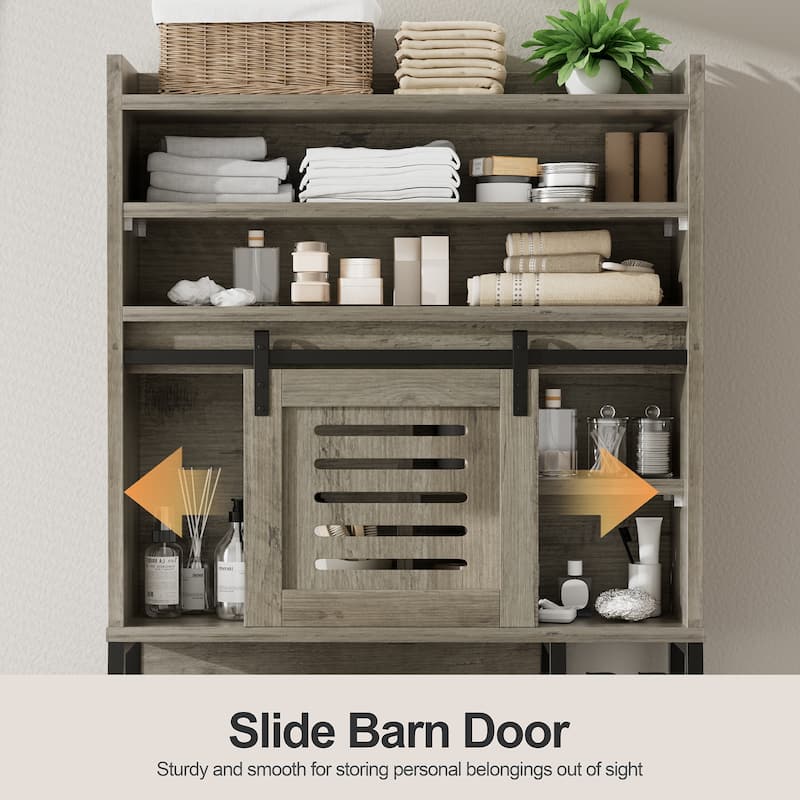 Over The Toilet Storage Cabinet – Farmhouse Storage Cabinet With Sliding Door