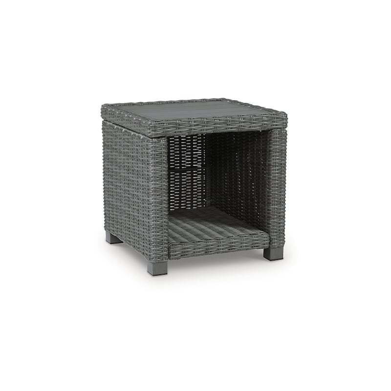 Signature Design by Ashley Elite Park Gray 3-Piece Outdoor Occasional Table Package - 49.75" W x 26.63" D x 17.75" H