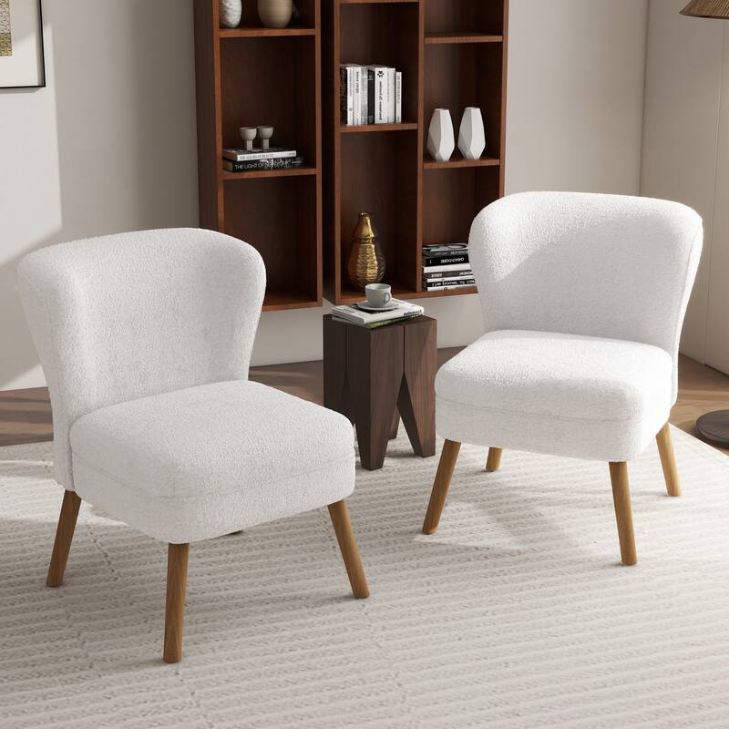 2SET Mid Century Linen Accent Chair