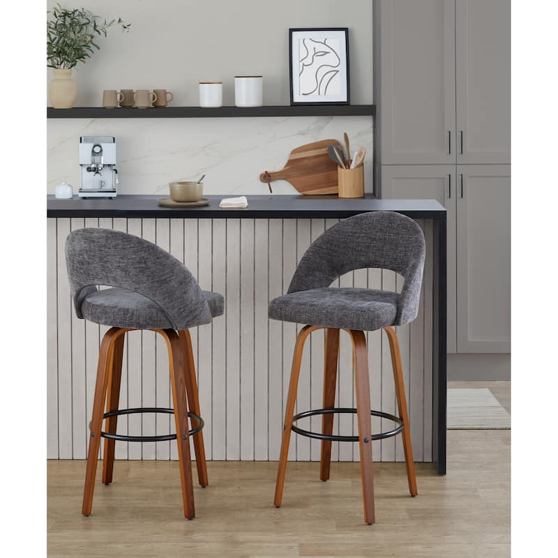 Renee Upholstered 30" Fixed-Height Barstool - Set of 2