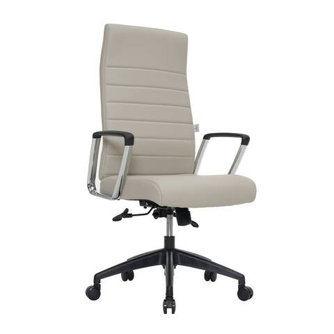 LeisureMod Hilton Modern High Back Leather Conference Office Chair