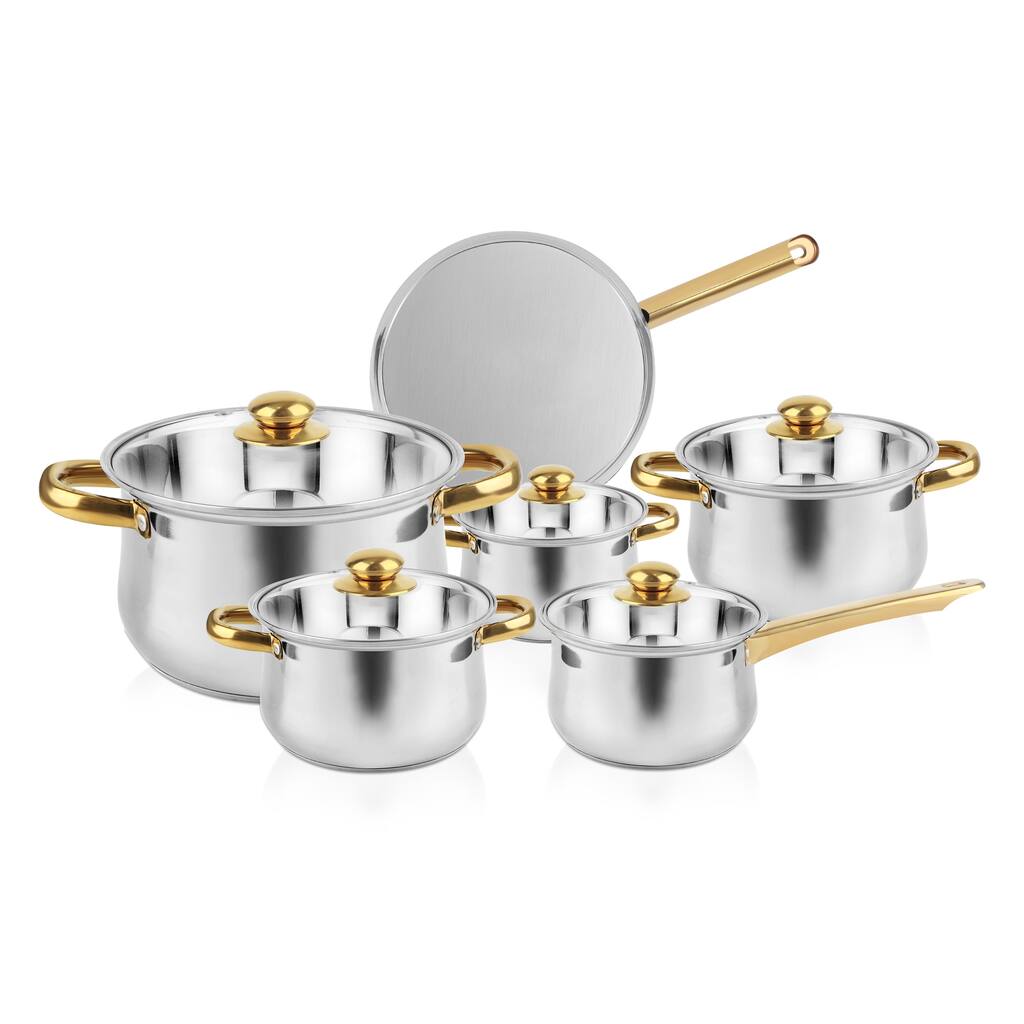 Cook 6-Piece Nonstick Ceramic Coating Cookware Set with lid，Including lid - 6 Pcs