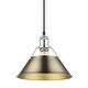preview thumbnail 2 of 0, Yep by Golden Lighting Orwell 1-light 10in Pendant in Chrome and Aged Brass shade - Silver