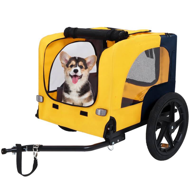 Pet Bike Trailer Dog Cart for Bicycle, Suitable for Small and Medium Pets, Easy Folding Cart Frame, Non-Slip Floor