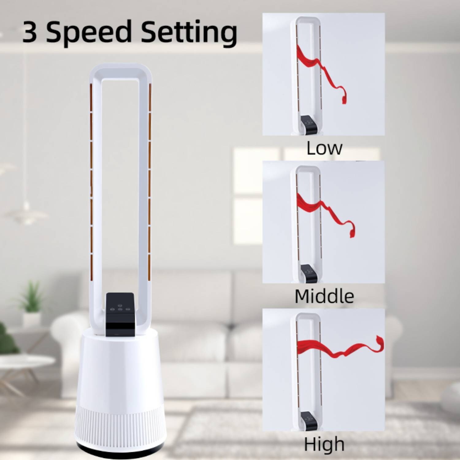 Simple 38 inch Tower Fan,3 Speeds u0026 15 Hours Timer,with Remote Control -  Bed Bath u0026 Beyond - 36100755