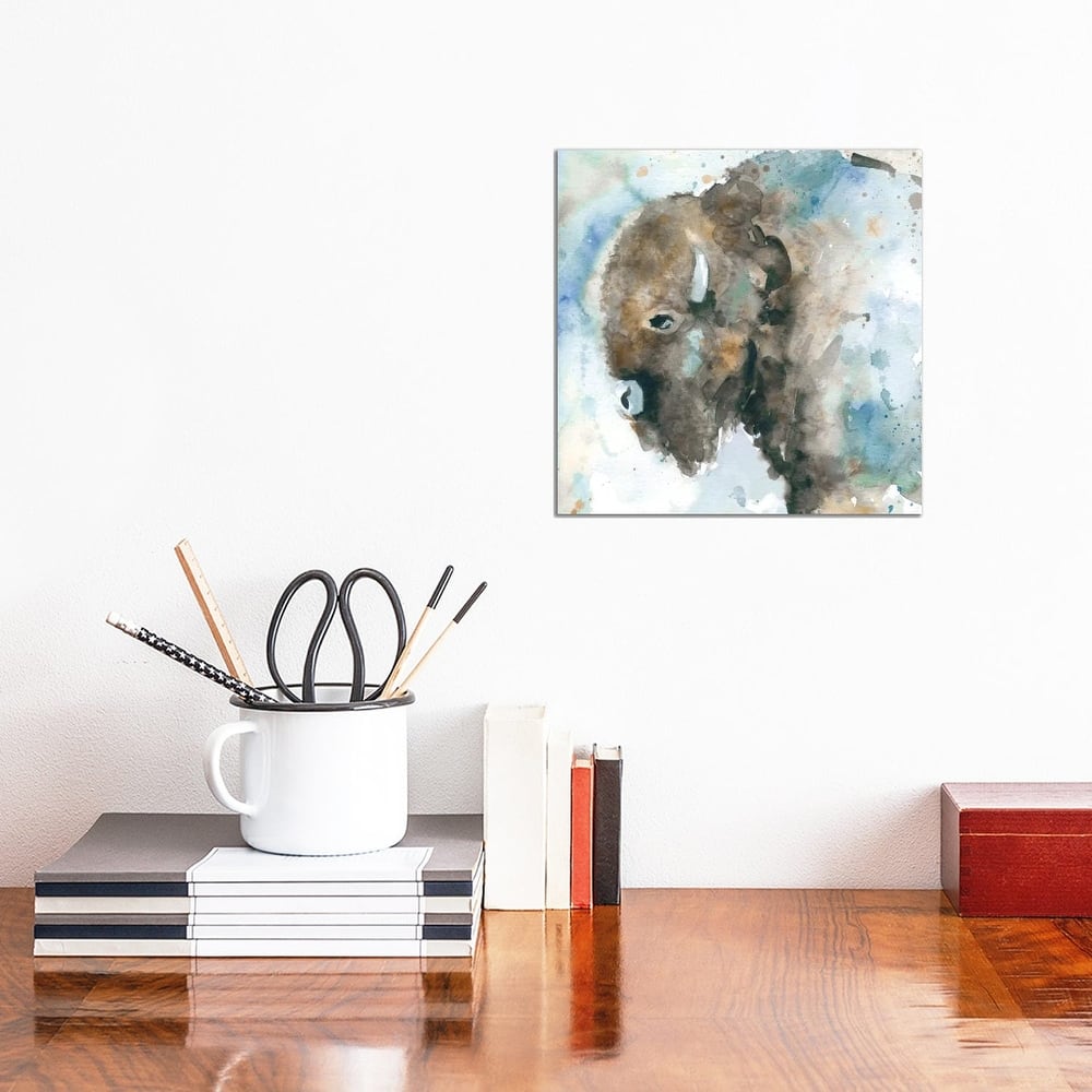 iCanvas "Buffalo On Blue" by Carol Robinson Canvas Print