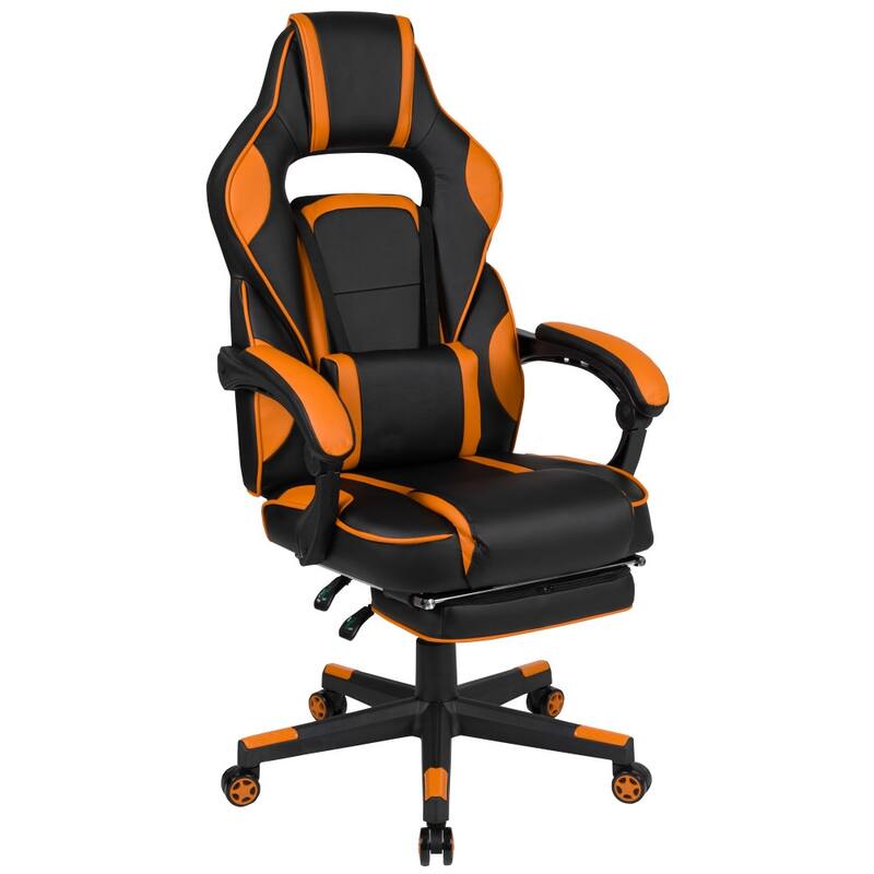 Ergonomic Gaming Chair -Recline Back/Arms, Footrest, Massaging Lumbar