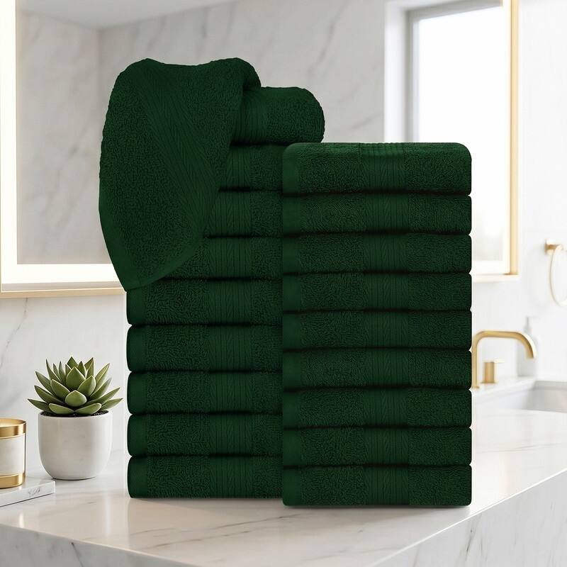 Pure Cotton 600GSM Face Cloths 12X12 Inch by Ample Decor - 20 Pcs