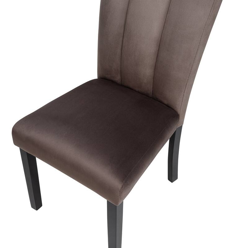 Best Master Furniture Laufel Cedar Brown Velvet Dining Chairs (Set of 2)
