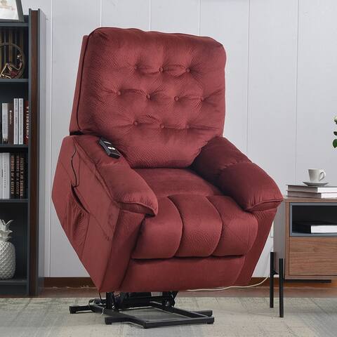 Power Lift Chair Soft Fabric Upholstery Recliner with Remote Control