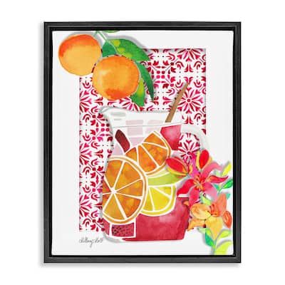 Stupell Mediterranean Sangria Drink Framed Floater Canvas Wall Art Design By Hillary Holt