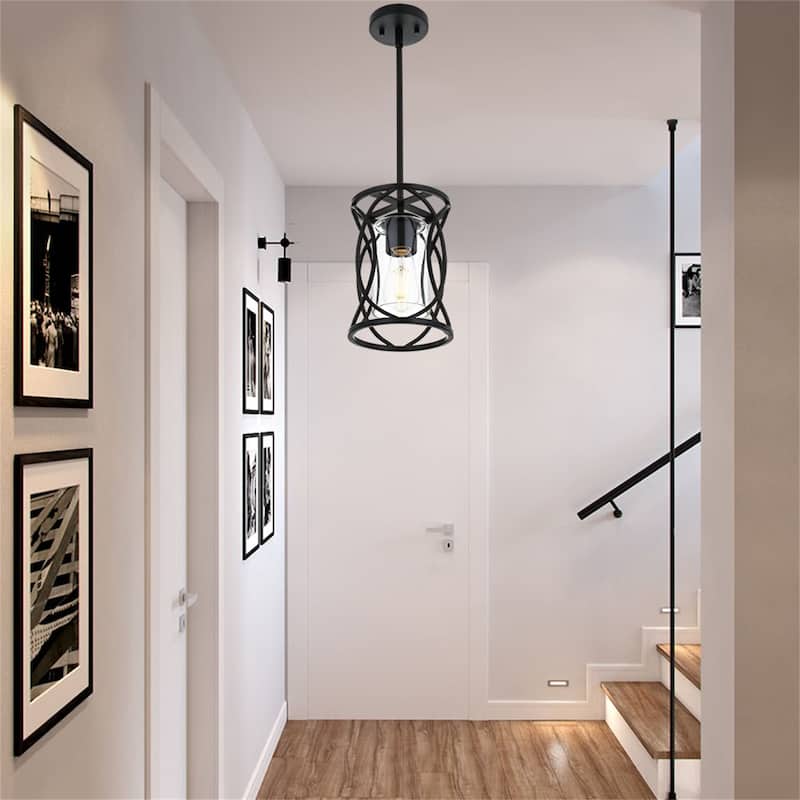 Single-Light Modern Industrial Pendant Light - Black