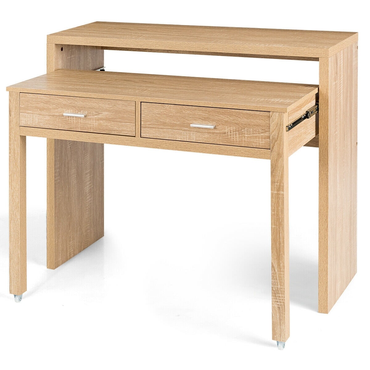 Extendable computer outlet desk