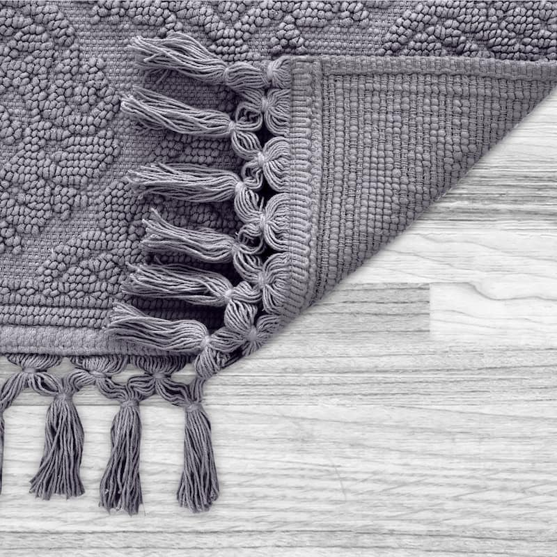 Jean Pierre Ricardo Cotton Fringe Bath Rug