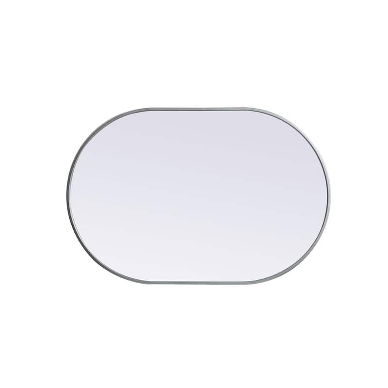 Indigo Home Metal Frame Oval Mirror 27x40 Inch