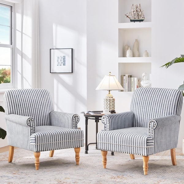 Rolled Armchair Accent Chair Set of 2 Blue Grey Brown On Sale Bed Bath Beyond 39645997