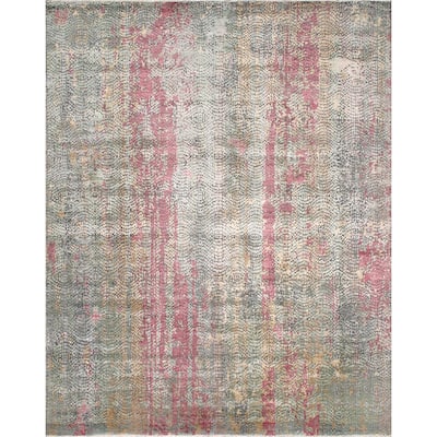 Pasargad Modern Gemstone Hand-Knotted BSilk & Wool Rug